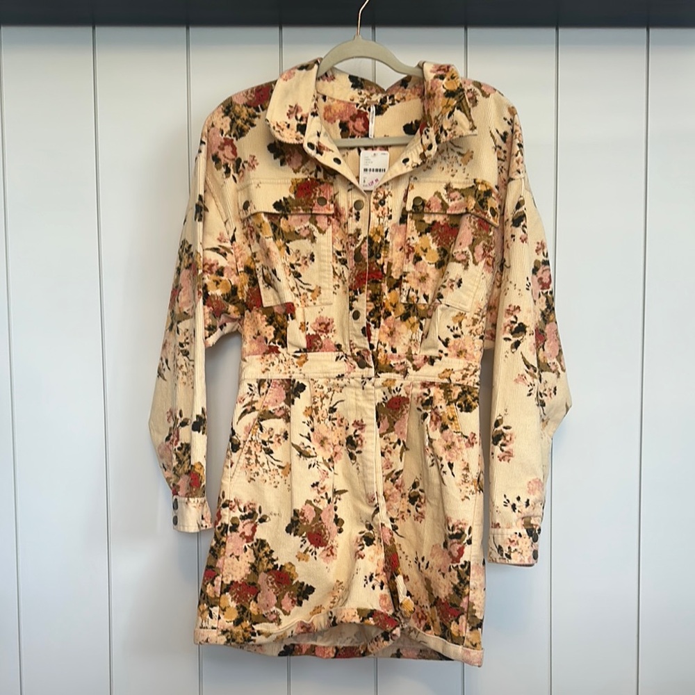 Free people Floral Button-Up Romper